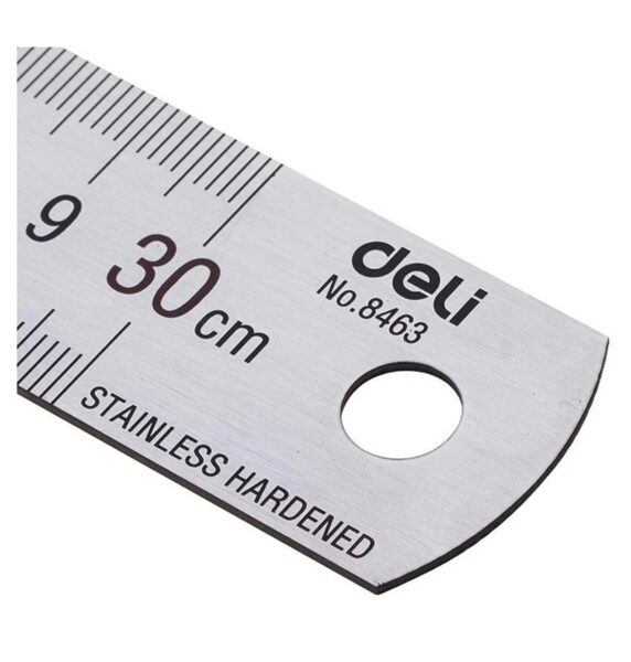 Liniuotė Deli 8463 30cm metalinė