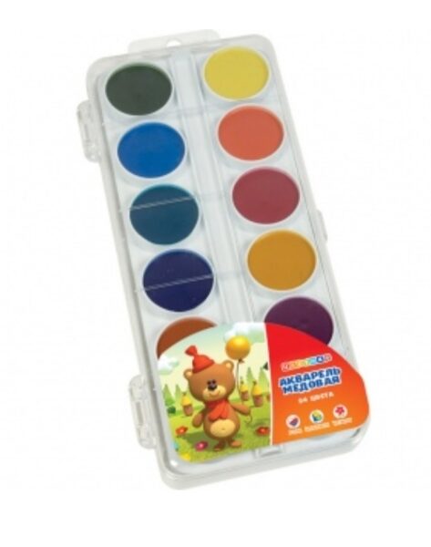 Akvarelė "CVETIK" 24 spalvų, balta plastikinė dėžutė, Nevskaja palitra