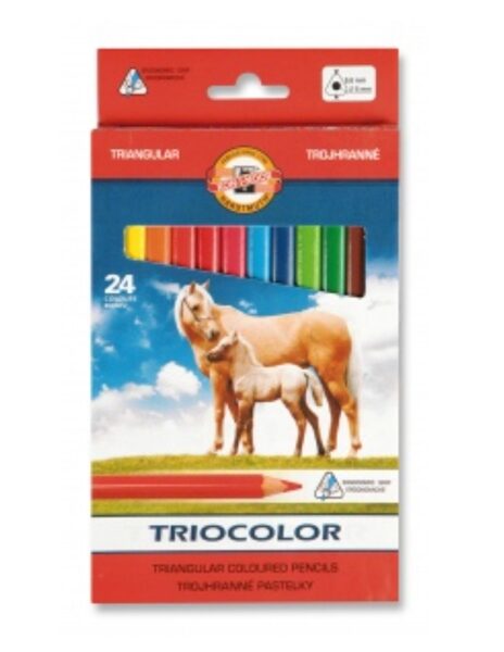 Spalvoti pieštukai tribriauniai "Triocolor Jumbo" Koh-I-Noor, 24 spalvų