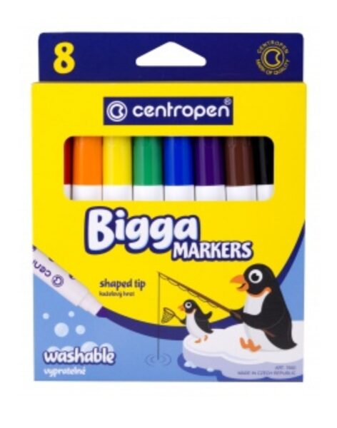 Flomasteriai stori "Bigga" Centropen, 8 spalvų