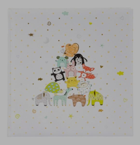 Albumas GOLDBUCH 15472 Animal Pyramid 30x31/60psl, balti lapai  kampučiai/lipdukai  knyginio rišimo