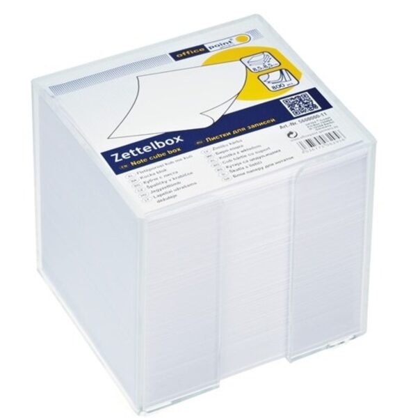 Lapeliai užrašams balti 85x85mm, 800 lapelių "Office Point", dėžutėje