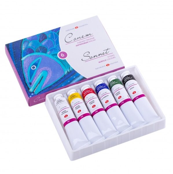 Akrilinių dažų rinkinys SONET 6 sp. po 46 ml.