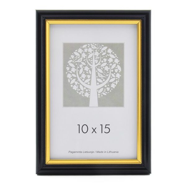 	Rėmelis 30x40 plast 1303916 ECO juodas su auksu  15mm