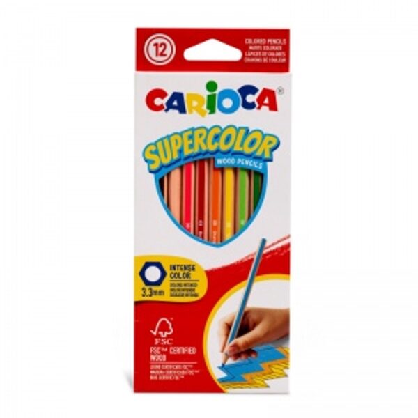 Pieštukai spalvoti Carioca Supercolor 12 spalvų