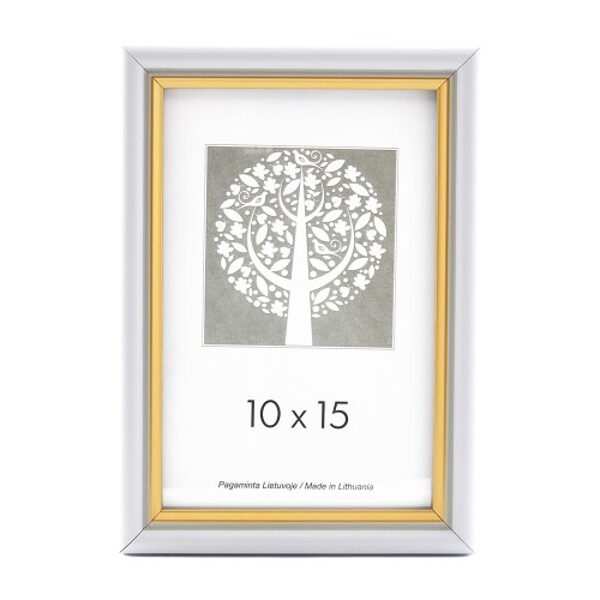 	Rėmelis 30x40 plast 1301119 ECO baltas su auksu 15mm