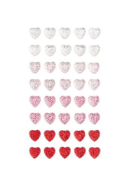 Dekor.lipnūs kristalai ŠIRDELĖS 40vnt