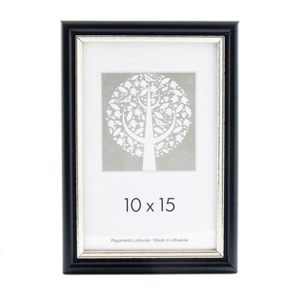 Rėmelis 15x21 plast 1303207 ECO juodas su sidabru  15mm