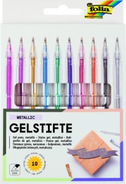  Geliniai rašikliai "Black Style" pastel, 10 spalvų