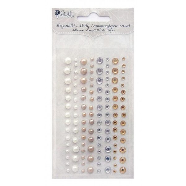 Lipnūs kristalai ir perlai 120vnt.pas.sp