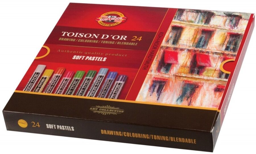 Spalvota sausa pastelė "Toison D'or" Koh-I-Noor, 24 spalvų