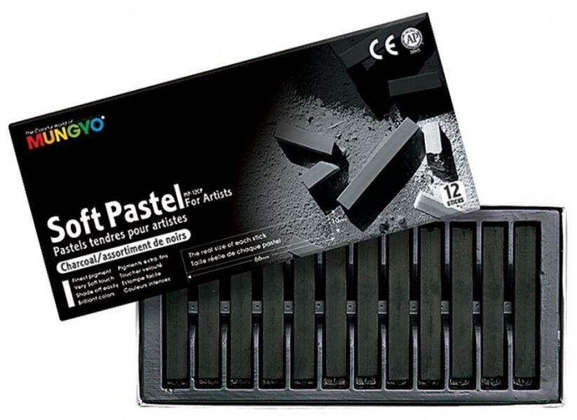Sausos pastelės rinkinys dailei Мungyo Gallery Extra Soft 12 vnt Charcoal