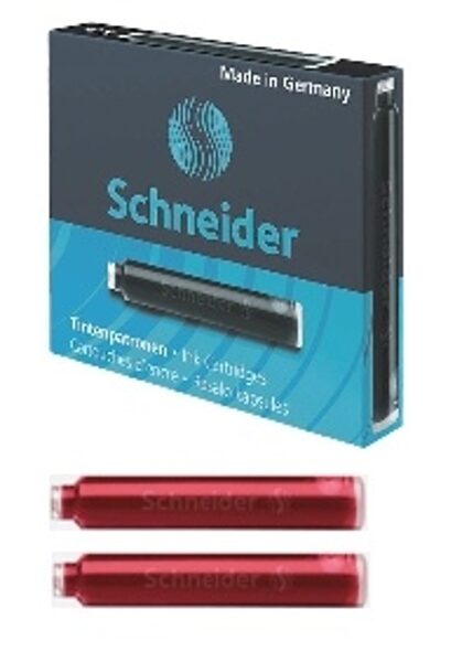 Rašalo kapsulės 6vnt Schneider, raudonos