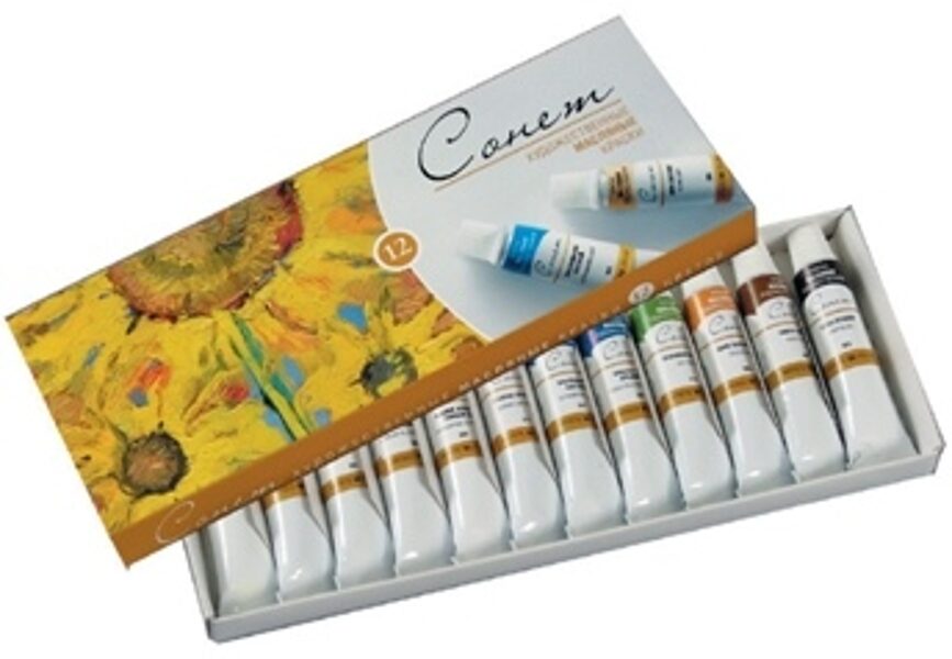 Aliejinių dažų rinkinys "SONET", 12 sp. po 10 ml.